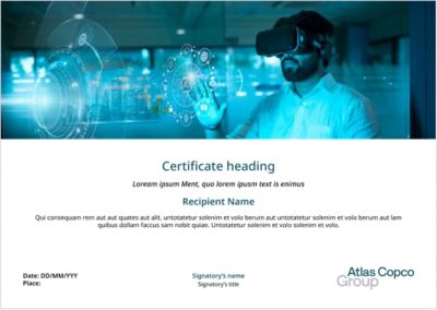 Diploma & certificate in landscape format featuring image.