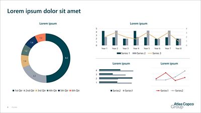 Slide with infographics such as charts and graphs