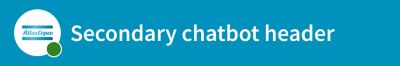 Secondary chatbot header in a solid blue