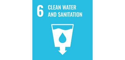 Logo for SDG #6 about water