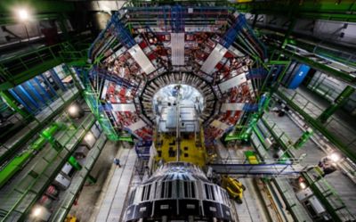 The ATLAS and CMS detectors at the CERN laboratory in Switzerland use precision measurements to record the path, momentum and energy of released particles. The CMS detector studies particles produced in proton-proton and heavy ion collisions.