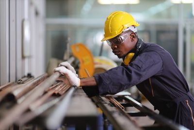 Mechanical engineer choosing copper tube for sawing