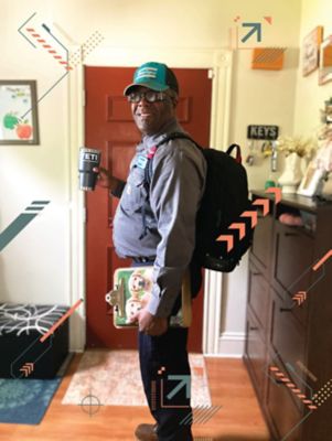 Cordell Wells leaving his home to go to work.