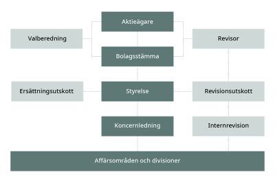 Företagsstyrningsstruktur illustration