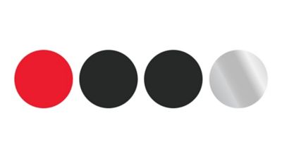 All product colors - red, black glossy and matte, and silver.