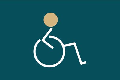 Figure of a person a wheelchair