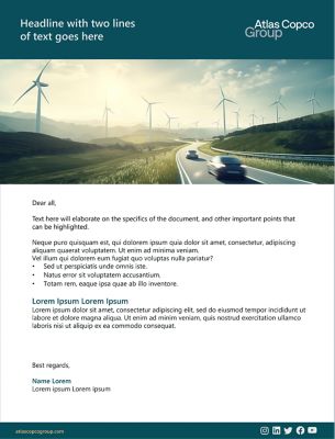 A template emailer where the image is placed below the header