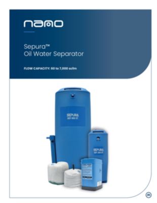 An 8-page brochure for nano's oil water separator Sepura.