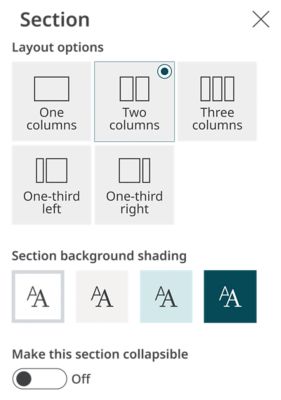 Snapshot of layout options showing a tinted variant of teal in background shading options