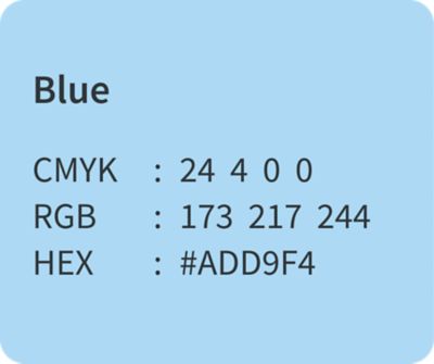 Extended accent blue with associated color codes