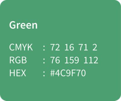 Extended accent green with associated color codes