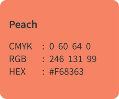 Extended accent peach with associated color codes