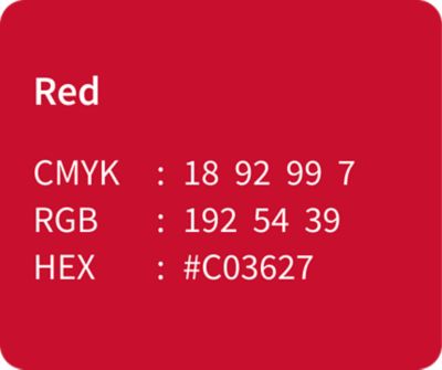 Extended accent red with associated color codes