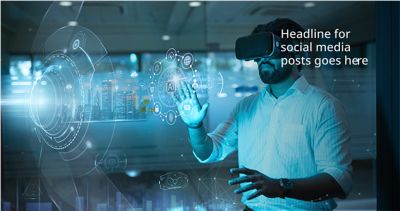 Employee with VR goggles interacting with virtual controls.