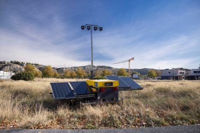 Atlas Copco’s HiLight S2+ solar light tower, launched in 2021.