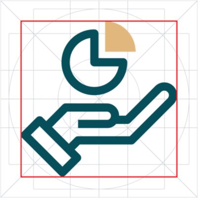 Social responsibility icon built using the grid system.