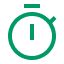 Green icon representing a time clock