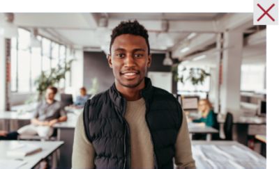 Incorrect image of employee with brown tonality.