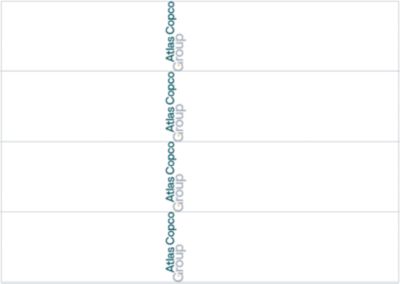 Logotype shown as 1/4th of the height of the surface in landscape layout. 