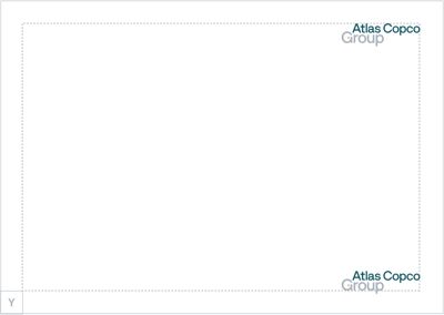 Landscape layout showing primary positions for the logo in the right corners