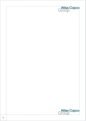 Portrait layout showing primary positions for the logo in the right corners