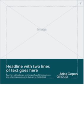 Logotype at bottom right in square format with content placeholder box at the bottom.