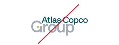 Incorrect Group logotype (ratio changed) with a red line across it indicating it is wrong.