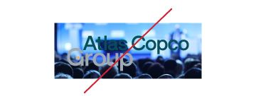 Incorrect Group logotype (on busy background) with a red line across it indicating it is wrong.