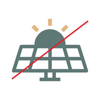 Incorrect example of solar panel icon in a different style.