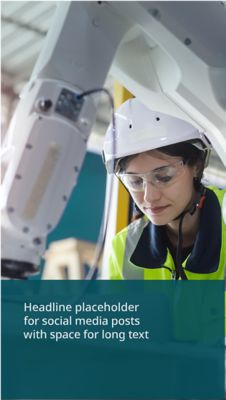 Layout for Instagram stories with a teal box for text at the bottom of the layout.