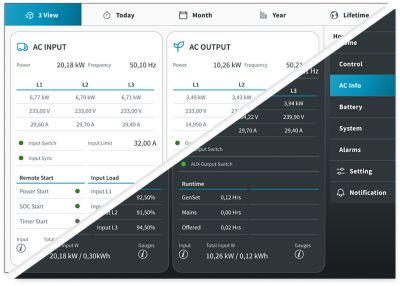 An interface with graphical elements presented in light and dark mode
