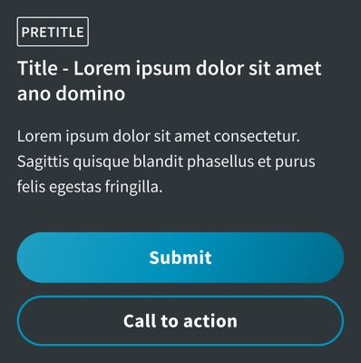 Template typography for a dark interface