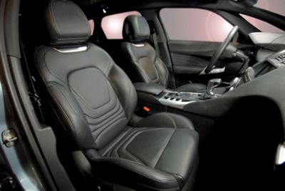 Front Leather seats of a luxury car