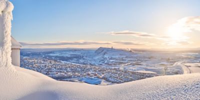 Landscape view of the Kiruna mine. 