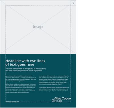 Portrait format showing the content area at about 40% the total height. 