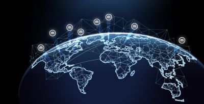 a globe with all the continents popping out to highlight our global locations