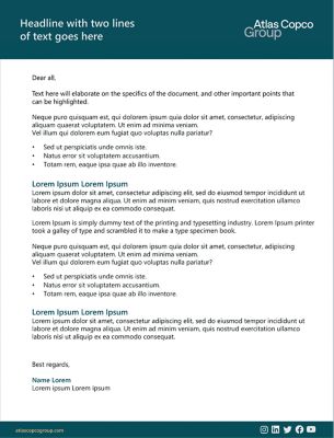 A template emailer with text only