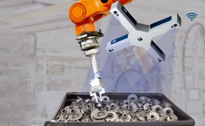 ISRA’s sensor systems permits intelligent robot “bin picking”, which is a key part of automated manufacturing.