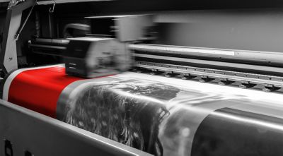 A printer in action.