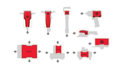 Examples of main face branding of products.