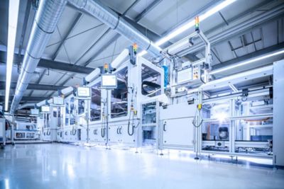 Modern production line with dispensing systems from Atlas Copco - Product line Scheugenpflug