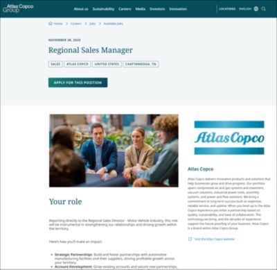 Open position for Atlas Copco