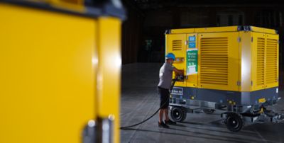 rental_electric_driven_oil-free_compressor_plugging_in
