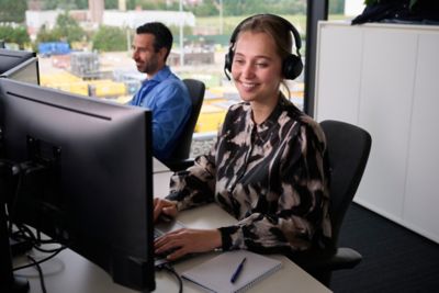 Rental Inside Sales employee at desk