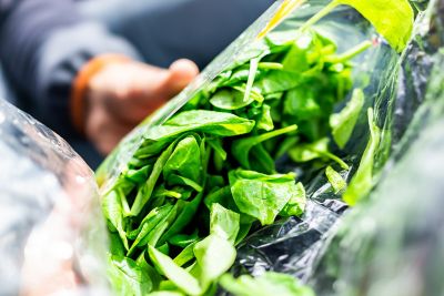 A bag of salad greens 