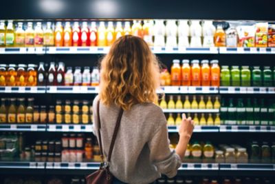 beverage lines on the shelves in a store