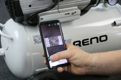 Air Tube QR code scanned by smartphone
