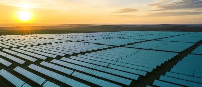 A field of solar panels.