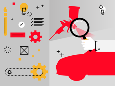 An illustration about spray paint in the  chicago pneumatic expert corner