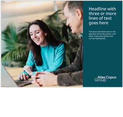 Collateral in landscape format with text in a teal box to the right.